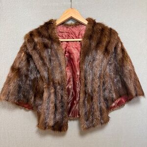 VTG Genuine Real Fur Stole  Rich Brown Mink Fox Style  Mob Wife Aesthetic